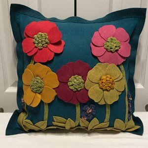 Beautiful Felt Pillow cover with flower details